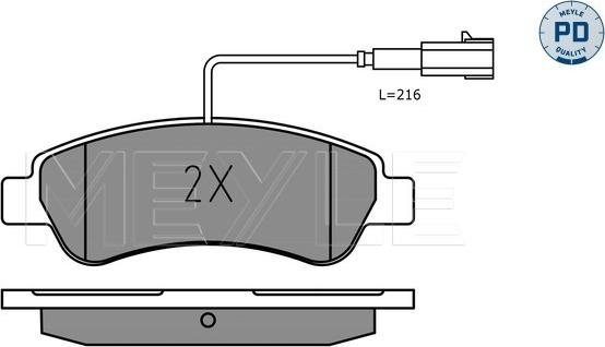 Meyle 025 220 4119/PD - Тормозные колодки, дисковые, комплект parts5.com