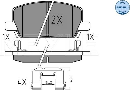 Meyle 025 223 1119 - Тормозные колодки, дисковые, комплект parts5.com