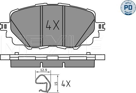 Meyle 025 222 7115/PD - Тормозные колодки, дисковые, комплект parts5.com