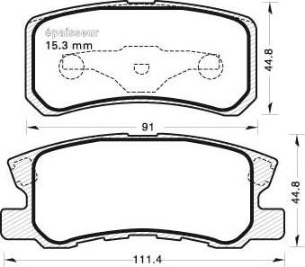 HITEC H 1106 - Тормозные колодки, дисковые, комплект parts5.com