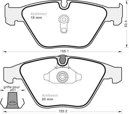 GMC 2468801 - Тормозные колодки, дисковые, комплект parts5.com