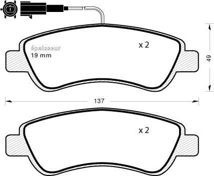 GMC 2446503 - Тормозные колодки, дисковые, комплект parts5.com