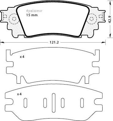 LEXUS 04466-78020-79 - Тормозные колодки, дисковые, комплект parts5.com