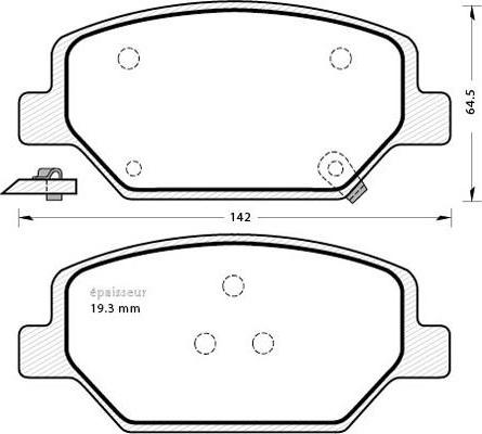 GMC 2213901 - Тормозные колодки, дисковые, комплект parts5.com