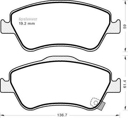 HITEC H 1452 - Тормозные колодки, дисковые, комплект parts5.com