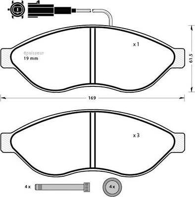 PALIDIUM P1-1049 - Тормозные колодки, дисковые, комплект parts5.com