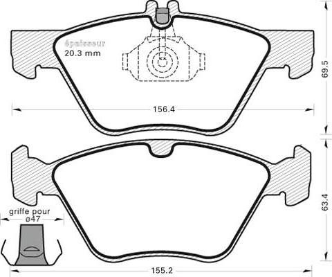 Mercedes-Benz A 003420292041 - Тормозные колодки, дисковые, комплект parts5.com