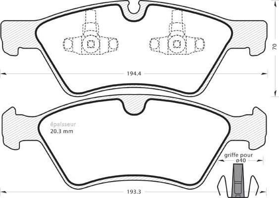 Mercedes-Benz N1644200820 - Тормозные колодки, дисковые, комплект parts5.com