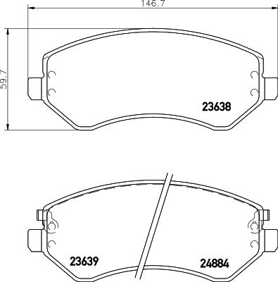 Mintex MDB2215 - Тормозные колодки, дисковые, комплект parts5.com