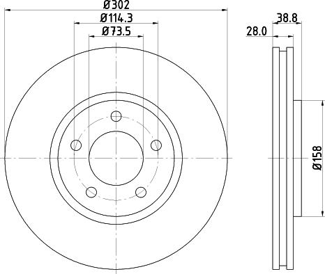 Mintex MDC1554 - Тормозной диск parts5.com
