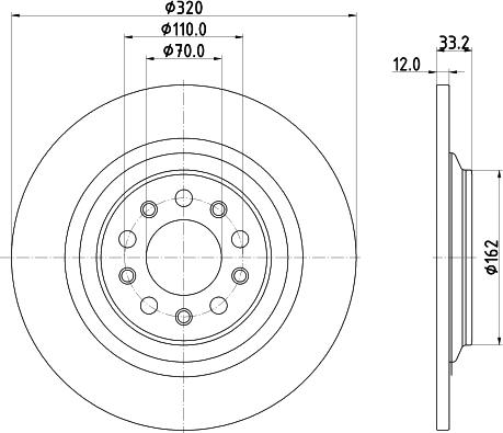 Mintex MDC2874C - Тормозной диск parts5.com