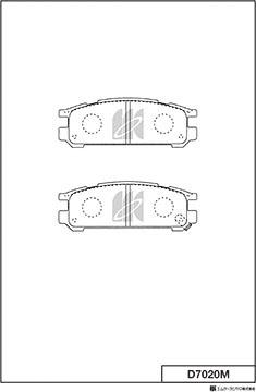 MK Kashiyama D7020M - Тормозные колодки, дисковые, комплект parts5.com