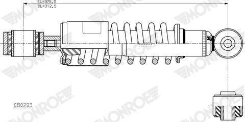 Monroe CB0293 - Гаситель, крепление кабины parts5.com