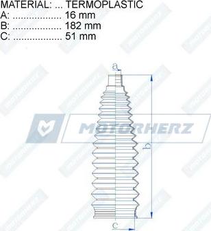 Motorherz RDZ0468MG - Bellow, steering parts5.com