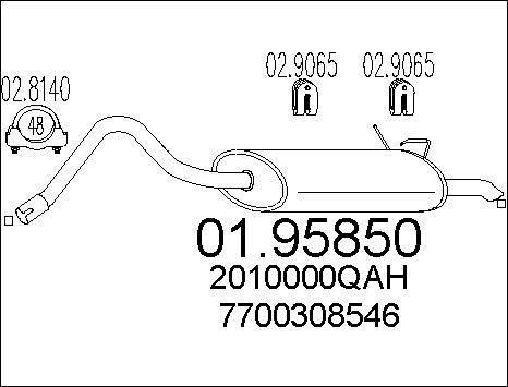 MTS 01.95850 - Глушитель выхлопных газов, конечный parts5.com