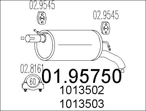 MTS 01.95750 - Глушитель выхлопных газов, конечный parts5.com