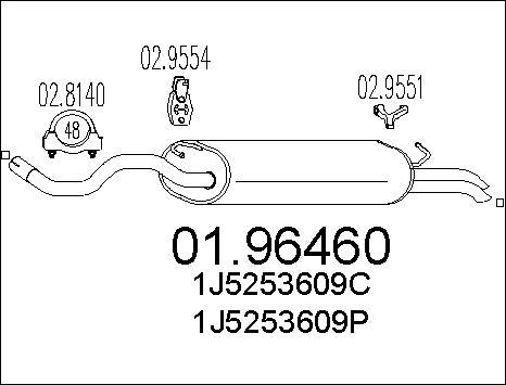 MTS 01.96460 - Глушитель выхлопных газов, конечный parts5.com