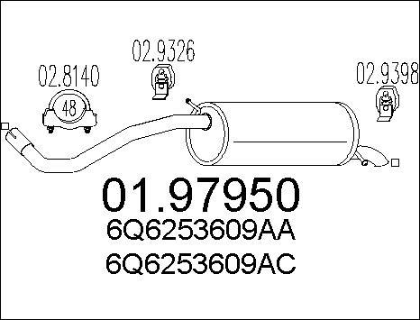 MTS 01.97950 - Глушитель выхлопных газов, конечный parts5.com