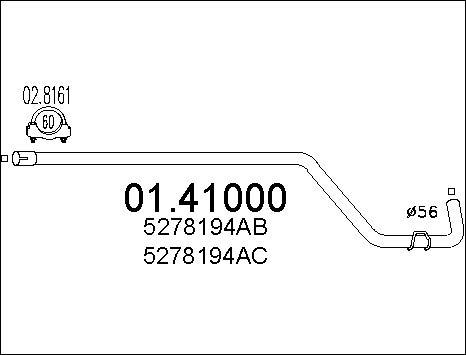 MTS 01.41000 - Труба выхлопного газа parts5.com