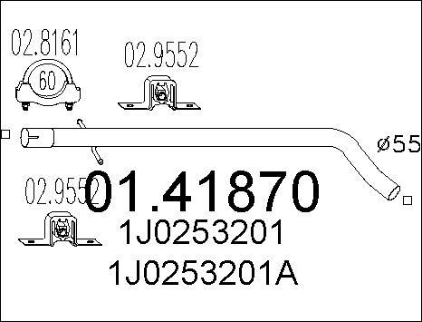MTS 01.41870 - Труба выхлопного газа parts5.com