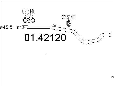 MTS 01.42120 - Труба выхлопного газа parts5.com