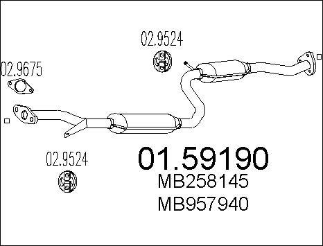 MTS 01.59190 - Средний глушитель выхлопных газов parts5.com