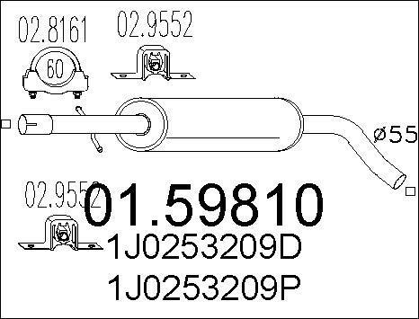 MTS 01.59810 - Средний глушитель выхлопных газов parts5.com