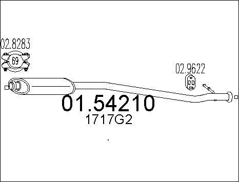 MTS 01.54210 - Средний глушитель выхлопных газов parts5.com