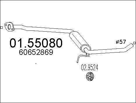 MTS 01.55080 - Средний глушитель выхлопных газов parts5.com