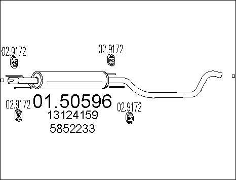 MTS 01.50596 - Средний глушитель выхлопных газов parts5.com