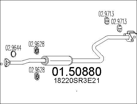 MTS 01.50880 - Средний глушитель выхлопных газов parts5.com