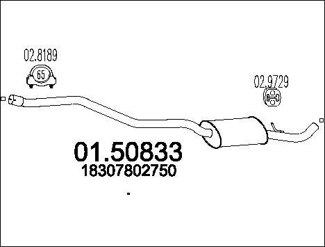 MTS 01.50833 - Средний глушитель выхлопных газов parts5.com