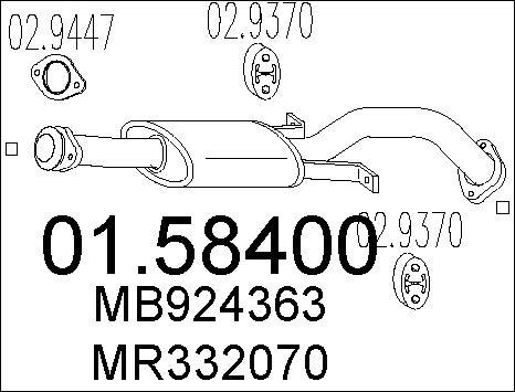 MTS 01.58400 - Средний глушитель выхлопных газов parts5.com
