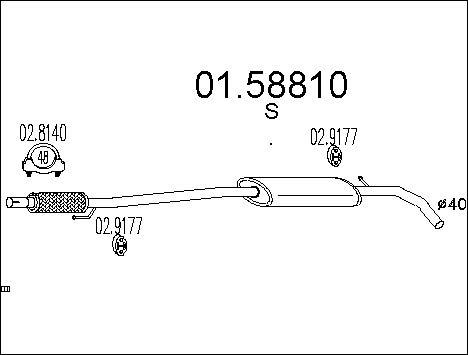 MTS 01.58810 - Средний глушитель выхлопных газов parts5.com