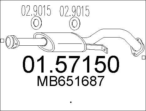 MTS 01.57150 - Средний глушитель выхлопных газов parts5.com