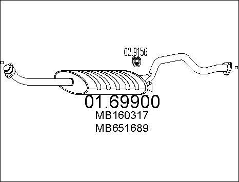 MTS 01.69900 - Глушитель выхлопных газов, конечный parts5.com