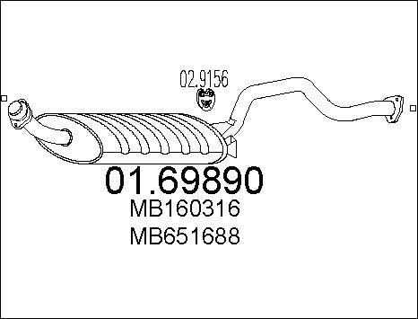 MTS 01.69890 - Глушитель выхлопных газов, конечный parts5.com