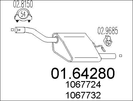 MTS 01.64280 - Глушитель выхлопных газов, конечный parts5.com