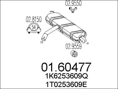 MTS 01.60477 - Глушитель выхлопных газов, конечный parts5.com