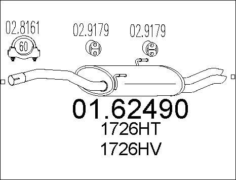 MTS 01.62490 - Глушитель выхлопных газов, конечный parts5.com