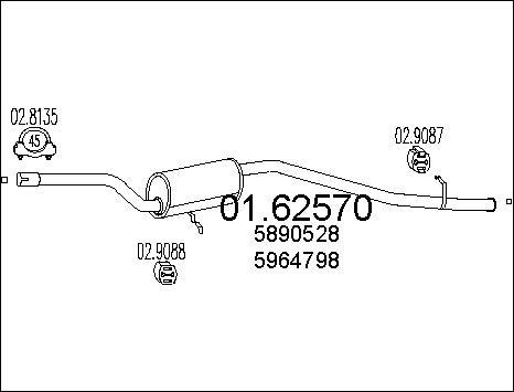 MTS 01.62570 - Глушитель выхлопных газов, конечный parts5.com