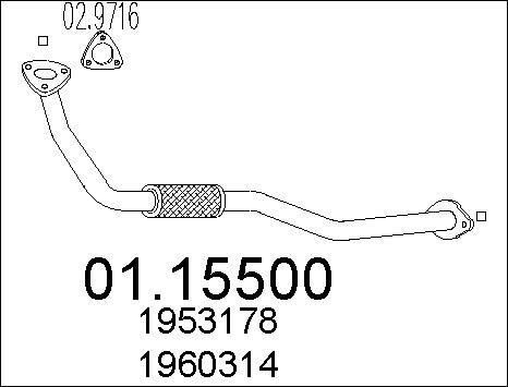 MTS 01.15500 - Труба выхлопного газа parts5.com