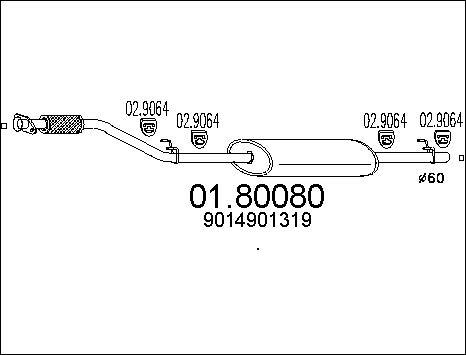MTS 01.80080 - Средний глушитель выхлопных газов parts5.com