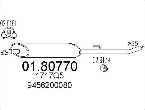 MTS 01.80770 - Средний глушитель выхлопных газов parts5.com