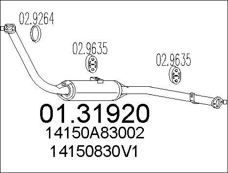 MTS 01.31920 - Предглушитель выхлопных газов parts5.com