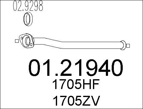 MTS 01.21940 - Труба выхлопного газа parts5.com