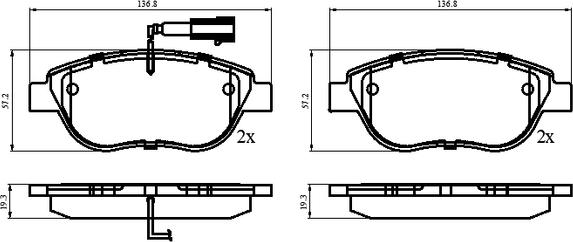 NATIONAL NP3012 - Тормозные колодки, дисковые, комплект parts5.com