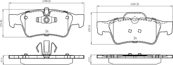 NATIONAL NP3033 - Тормозные колодки, дисковые, комплект parts5.com