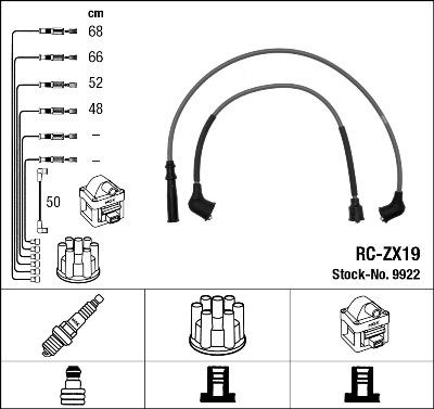 NGK 9922 - Комплект проводов зажигания parts5.com