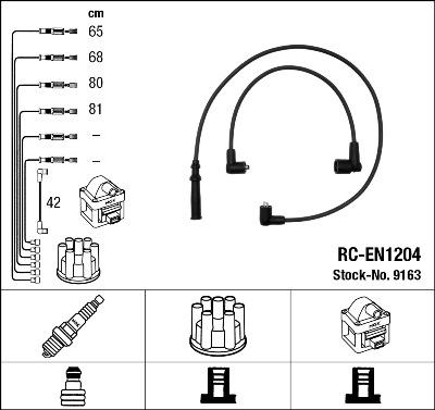 NGK 9163 - Комплект проводов зажигания parts5.com